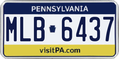 PA license plate MLB6437