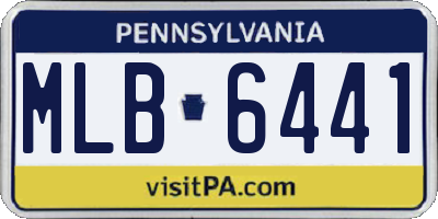 PA license plate MLB6441