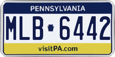 PA license plate MLB6442