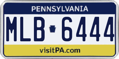 PA license plate MLB6444