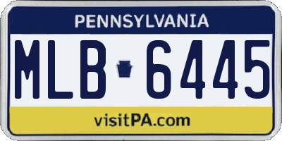 PA license plate MLB6445
