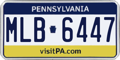 PA license plate MLB6447
