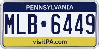 PA license plate MLB6449