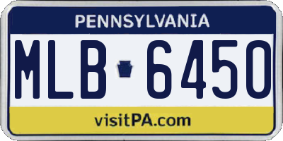 PA license plate MLB6450