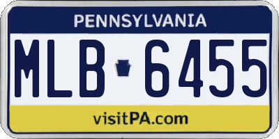 PA license plate MLB6455