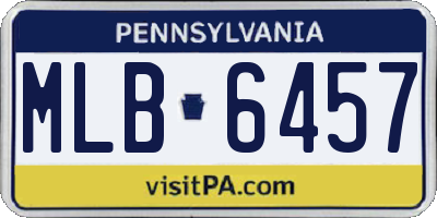 PA license plate MLB6457