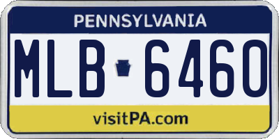 PA license plate MLB6460