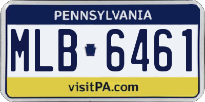 PA license plate MLB6461