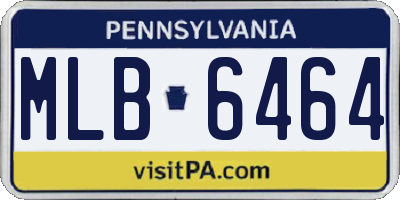 PA license plate MLB6464
