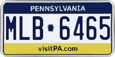 PA license plate MLB6465