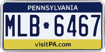 PA license plate MLB6467