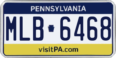 PA license plate MLB6468