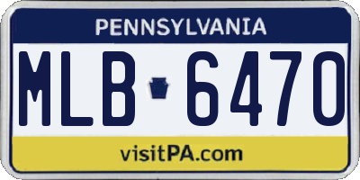 PA license plate MLB6470