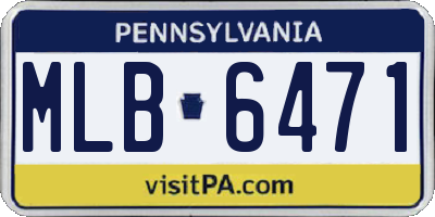 PA license plate MLB6471