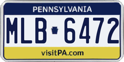 PA license plate MLB6472