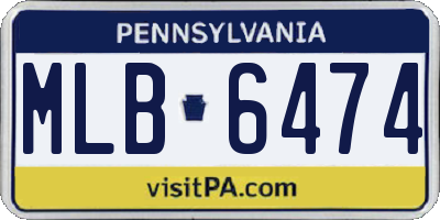 PA license plate MLB6474