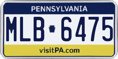PA license plate MLB6475