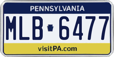 PA license plate MLB6477