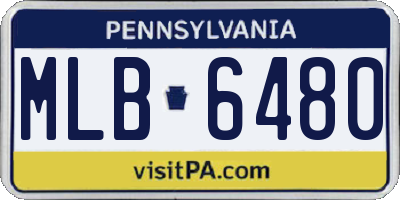 PA license plate MLB6480