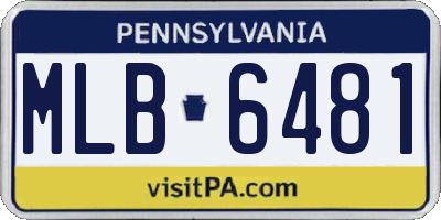 PA license plate MLB6481