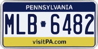 PA license plate MLB6482