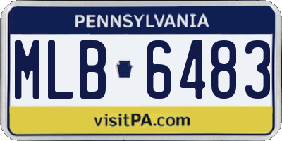 PA license plate MLB6483