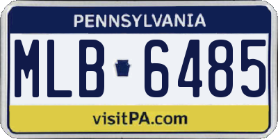 PA license plate MLB6485