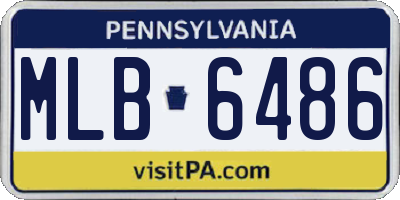 PA license plate MLB6486