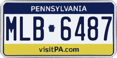 PA license plate MLB6487