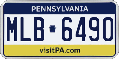 PA license plate MLB6490