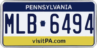 PA license plate MLB6494