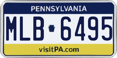 PA license plate MLB6495