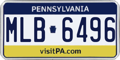 PA license plate MLB6496