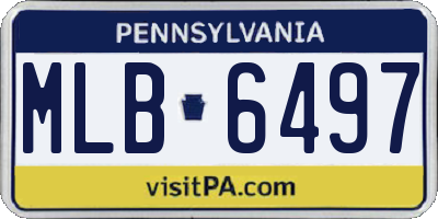 PA license plate MLB6497