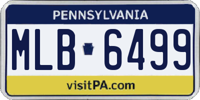 PA license plate MLB6499