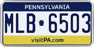 PA license plate MLB6503
