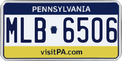 PA license plate MLB6506