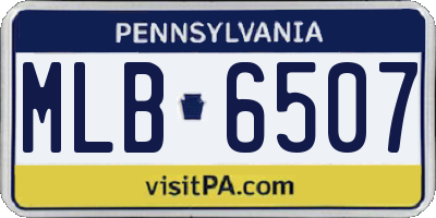 PA license plate MLB6507