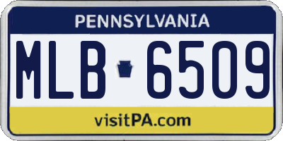 PA license plate MLB6509