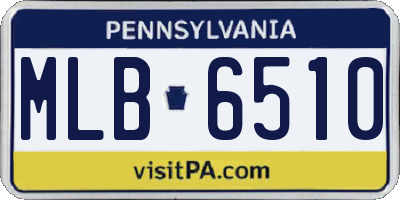 PA license plate MLB6510