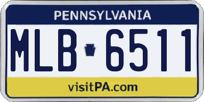 PA license plate MLB6511