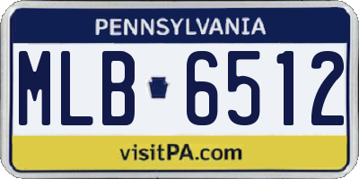 PA license plate MLB6512