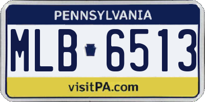 PA license plate MLB6513