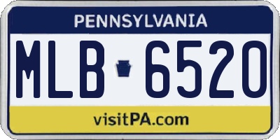 PA license plate MLB6520
