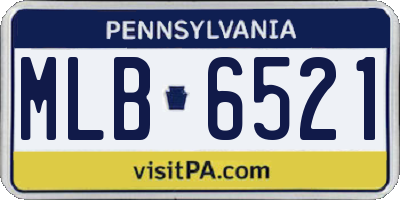 PA license plate MLB6521