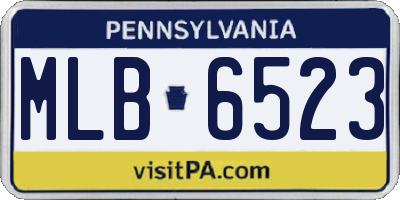PA license plate MLB6523