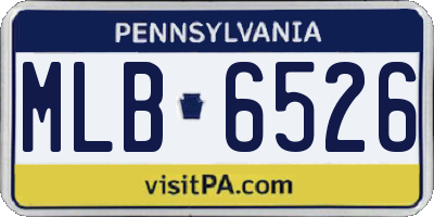 PA license plate MLB6526