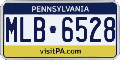 PA license plate MLB6528