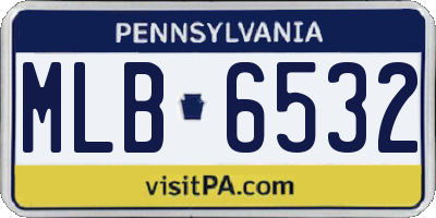 PA license plate MLB6532