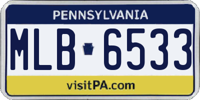 PA license plate MLB6533
